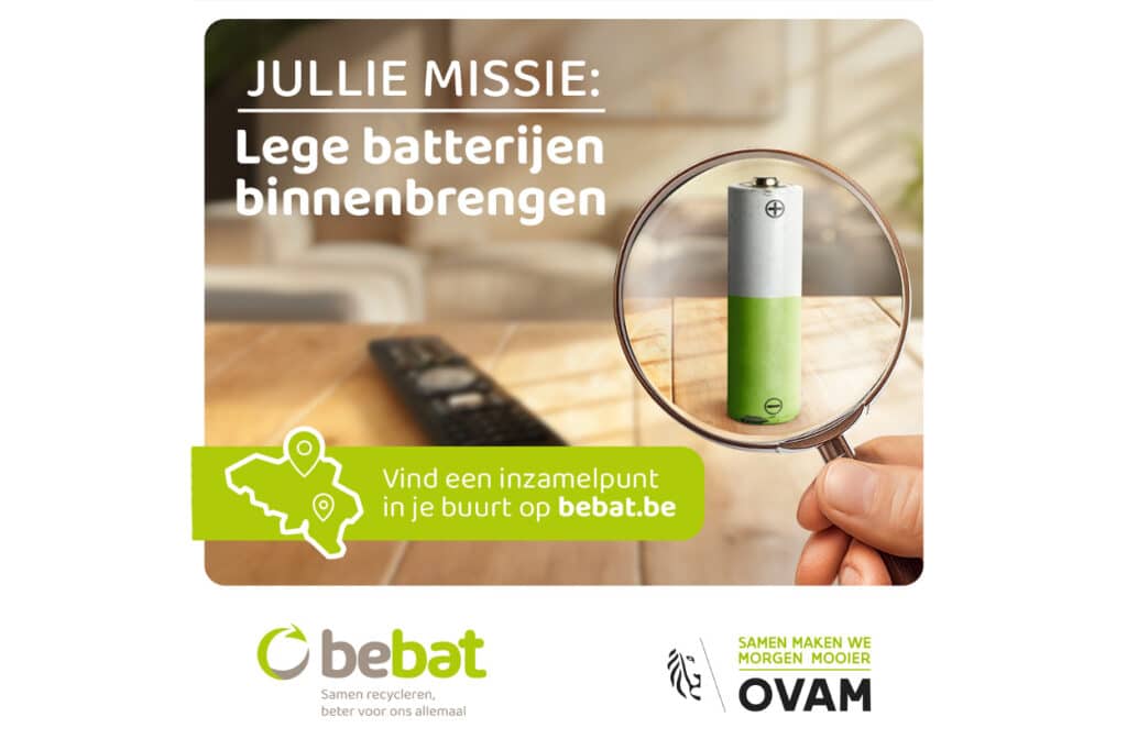 Bebat en OVAM lanceren zoektocht naar 95 miljoen lege batterijen: ‘Mission Possible’
